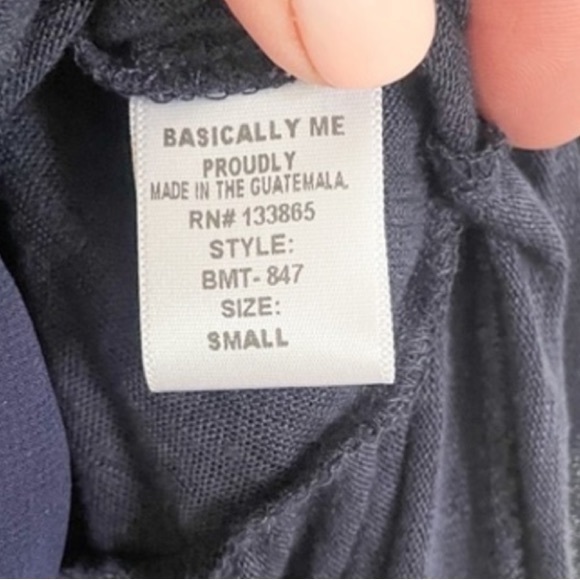 Basically Me Navy Tank Top Spaghetti Strap with Ruffle Hem Size Small - Picture 6 of 7